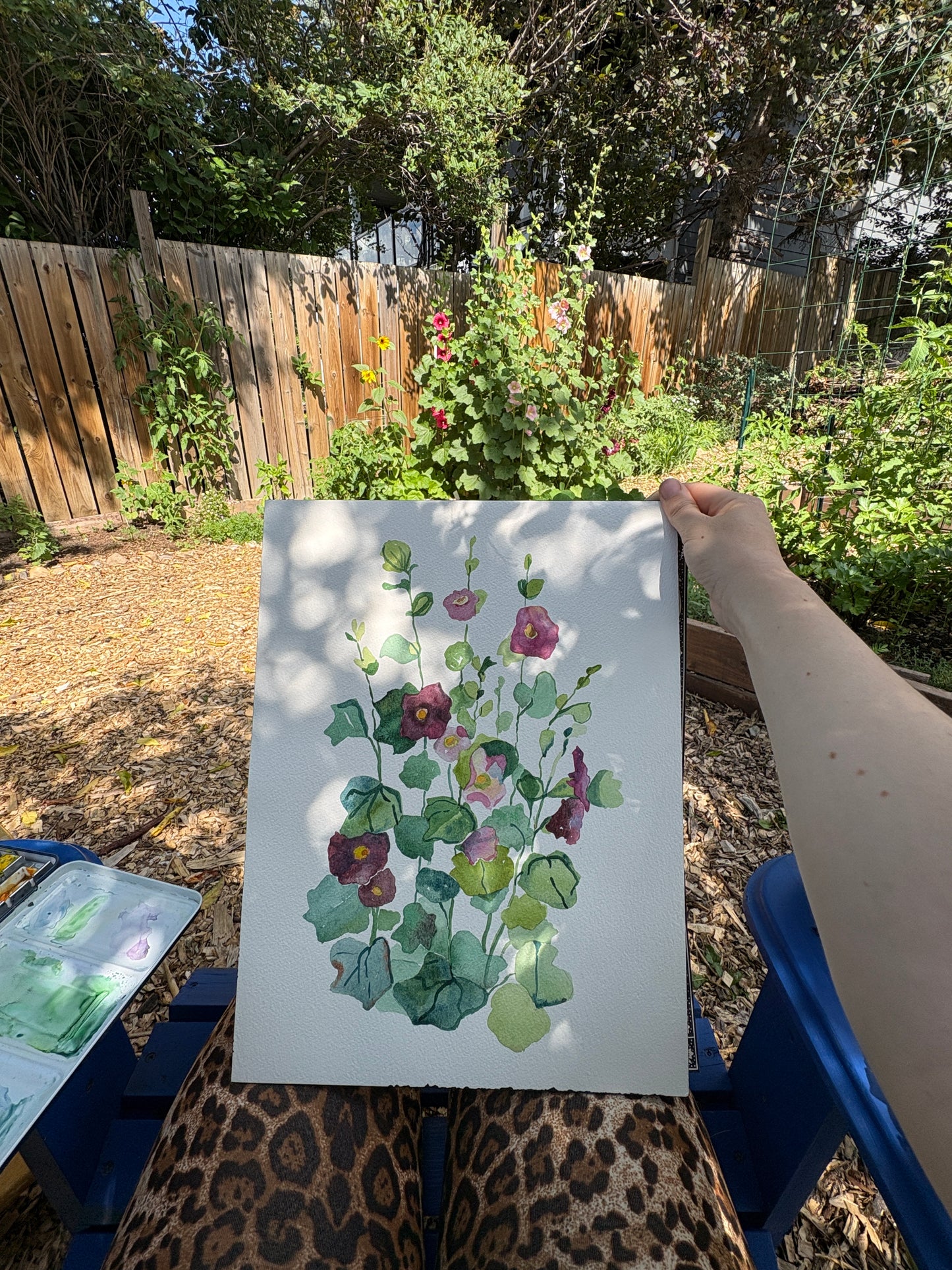 Hollyhocks 12x16 Print