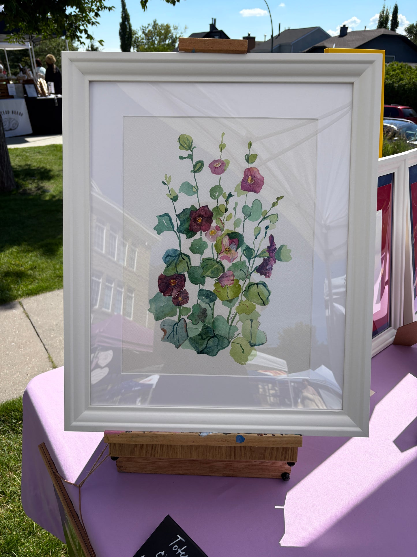 Hollyhocks 12x16 Print